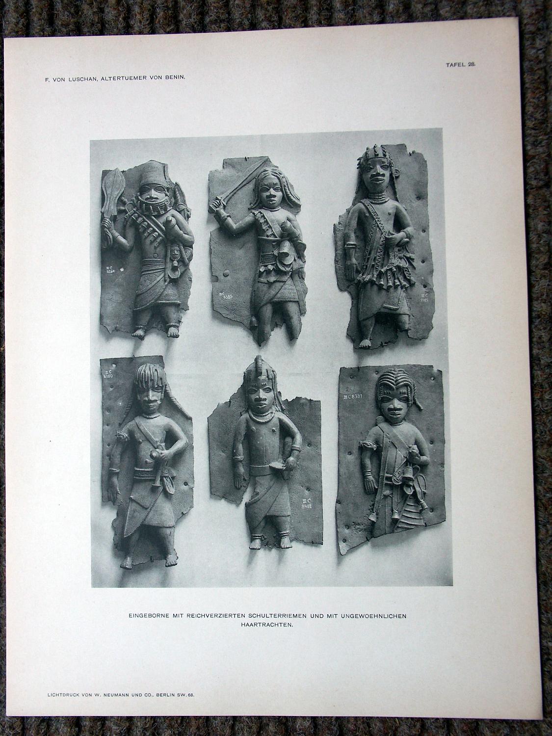 zz-lusc19,tafel 28 benin nigeria,bronze-platte mit figur (b-iiic08264